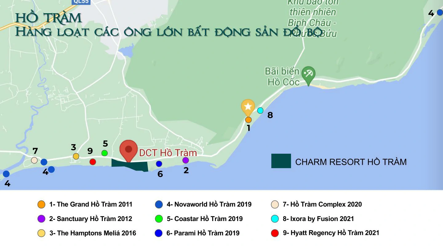 0013 vị trí dự án Charm resort Hồ Tràm 31.10.2021