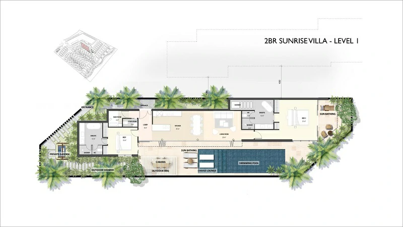Ixora 2 - 2BR Sunrise Villa - Layout