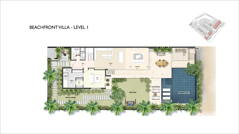 Ixora 2 - Beachfront Villa - layout 1